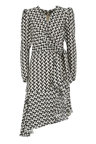 Elisabetta Franchi Dress In Geometric Print Viscose Georgette