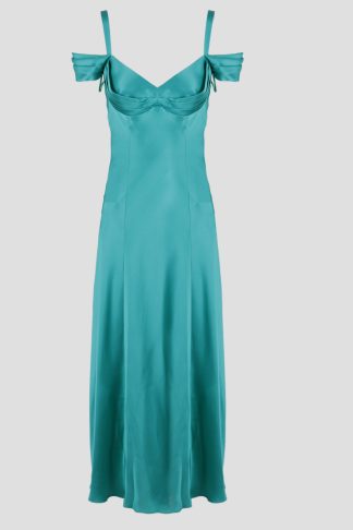 Alberta Ferretti Off The Shoulder Satin Dress