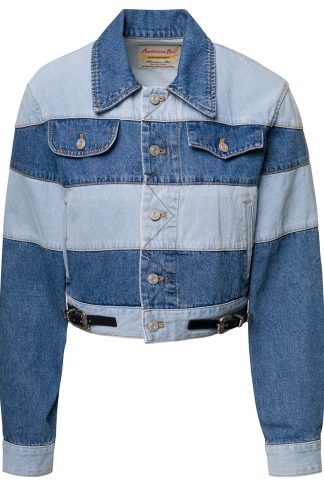 Andersson Bell mahina Blue Denim Patchwork Jacket With Heart-shaped Detail In Cotton Woman