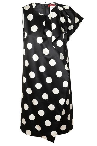 Max Mara Studio All-over Dot Printed One-sleeved Dress