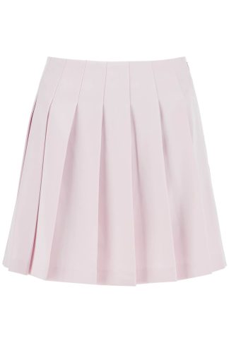 self-portrait Pleated Satin Mini Skirt