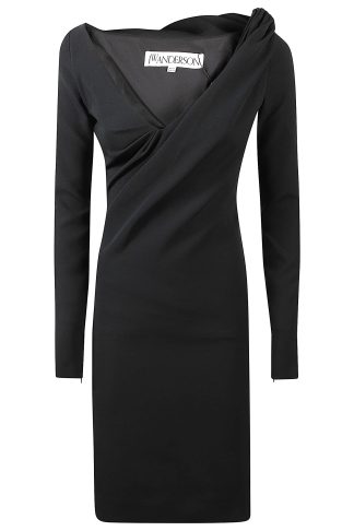 J. W. Anderson Shoulder Drape V Neck Dress