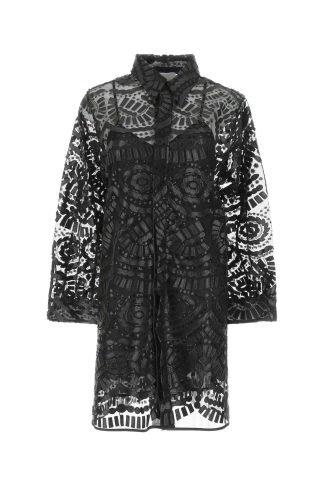 Koch? Embellished Mesh Shirt Dress