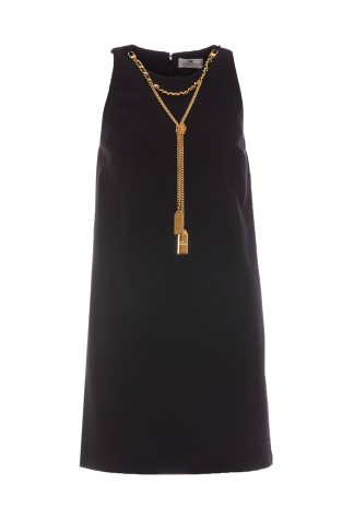 Elisabetta Franchi Mini Dress Boxy With Necklace