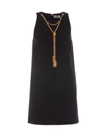 Elisabetta Franchi Mini Dress Boxy With Necklace